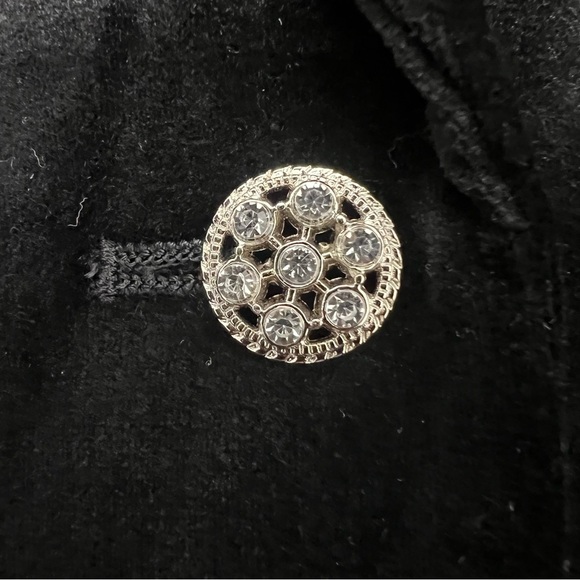 Vtg Y2K Black Velvet Whimsigoth Steampunk Vamp Blazer Jacket Corp Goth Size: 14 - Picture 8 of 16